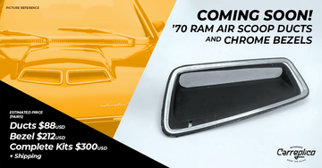 COMING SOON! ’70 Ram Air Scoop Ducts and Chrome Bezels